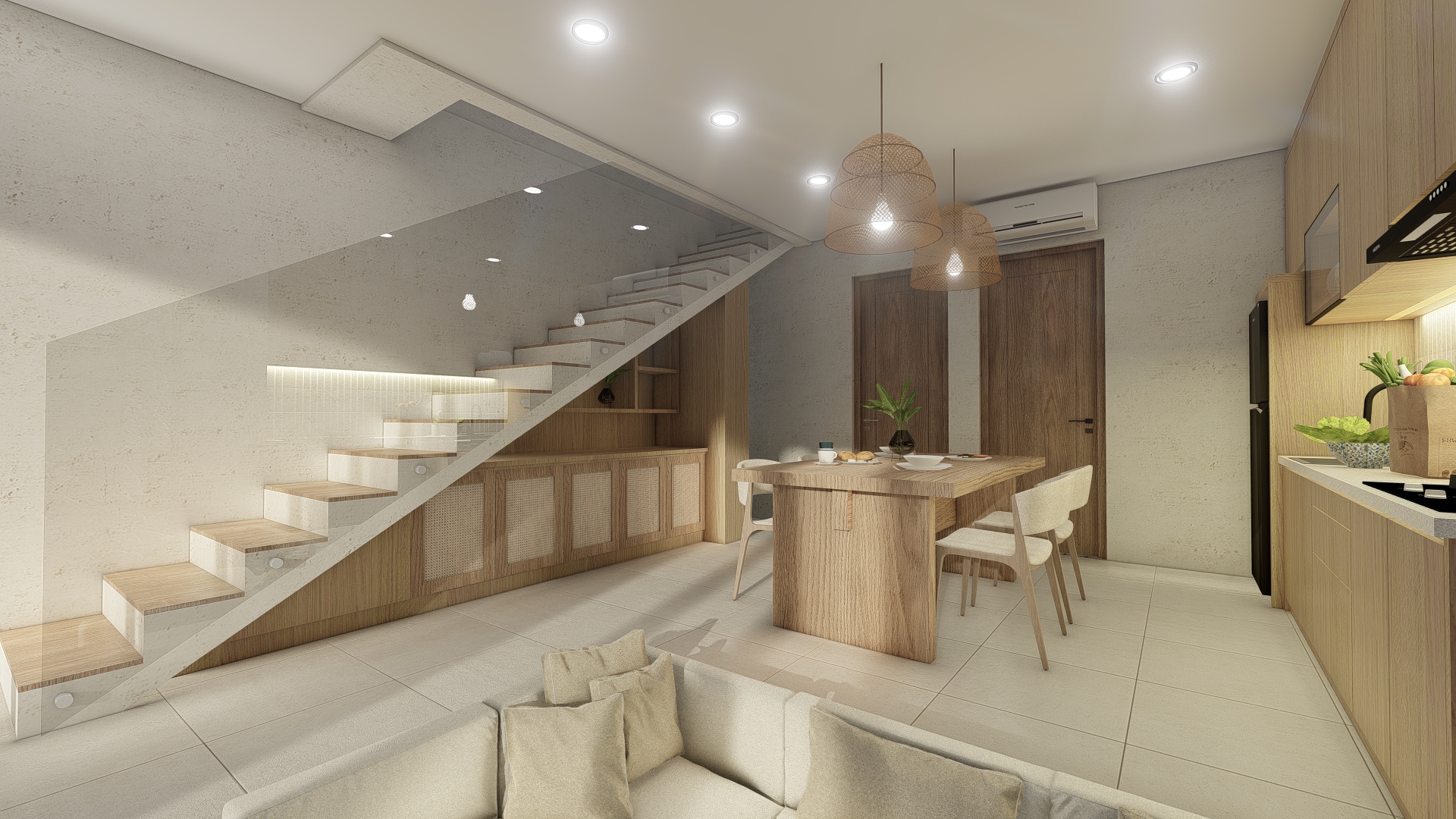 ENADIA RISE dining area and staircase